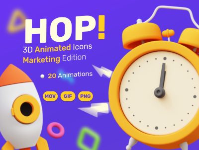 营销3D动画包-HOP! Marketing 3D Animated Pack