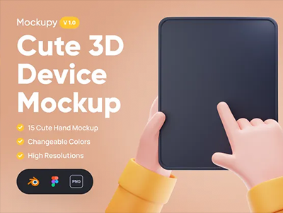 可爱的3D设备模型 Mockupy – Cute 3D Device Mockup