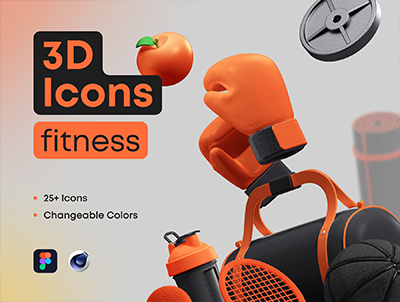 三维健身图标包 3D Icons Pack – Fitness