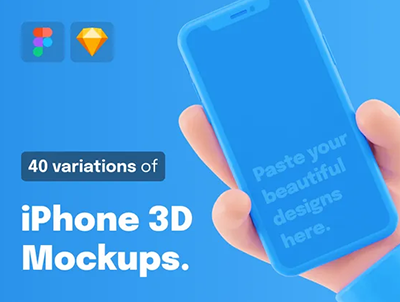 手持iPhone 3D卡通样机 -iPhone 3D Mockups