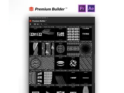130种3D动力学创意动态文字动画模板Kinetic Typo Pack包含AE/PR
