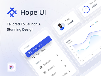 HOPE UI 后台仪表盘黑白双色UI套件- Admin Dashboard UI