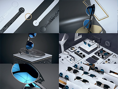 C4D简约时尚眼镜产品广告栏目动画包装工程 OC工程源文件含贴图