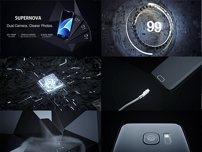 C4D手机产品广告暗黑场景科幻场景科技芯片动画工程 OC工程源文件