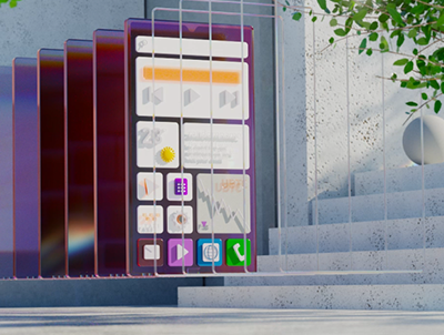 C4D简约清新炫光场景手机动画工程Rs源文件含教程/素材/贴图