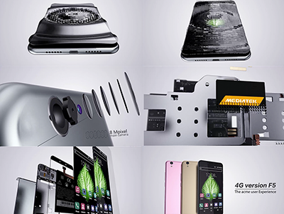 波纹矩阵科技感C4D手机组装场景工程源文件