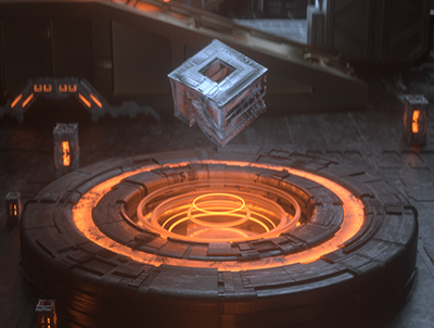 C4D机械科技发光底座 科幻FUI类OC场景工程源文件