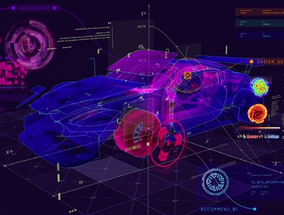 C4D/AE汽车3D分解HUD动画工程 创意FUI场景