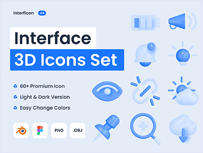 Interficon 3D界面图标 – Interficon – 3D Interface icon
