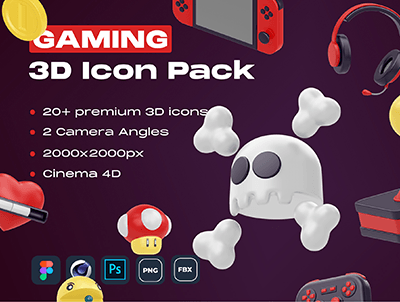 游戏3D图标包 – Gaming 3D Icon Pack