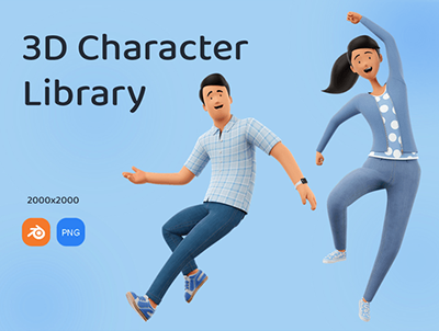 三维3D人物插图姿势库包