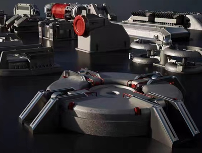 科幻通风金属管道排气风扇装置C4D模型E3D