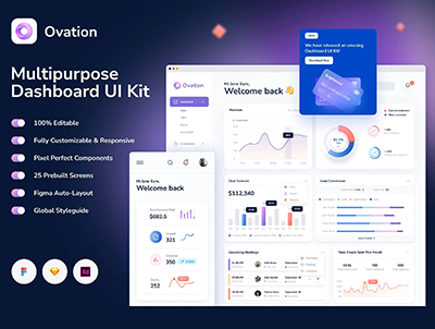 Ovation高级仪表板UI套件-Ovation Premium Dashboard UI Kit