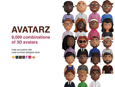 AVATARZ 多样的3D人物头像插图库