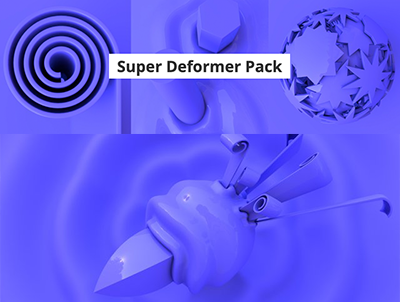 C4D卷轴球面弯曲运动图形变形器插件Curious Animal Super Deformer Pack插件 汉化版支持MAC/WIN R15～R21