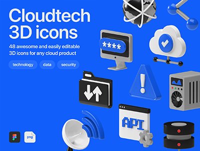 云科技类3D图标 – Cloudtech 3D icons