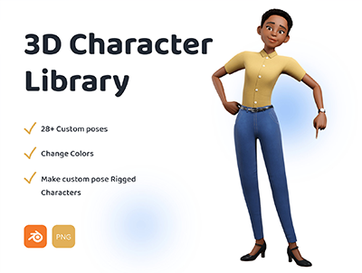 女性IP角色姿势库 – 3D Female Character Pose Library Pack