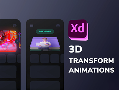 3D卡片变换交互动画源文件制作 Adobe XD 3D动画交互演示
