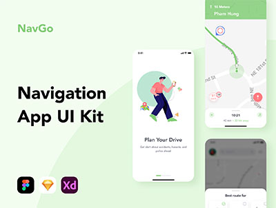 NavGo 导航App应用UI包 – Navigation App UI Kit