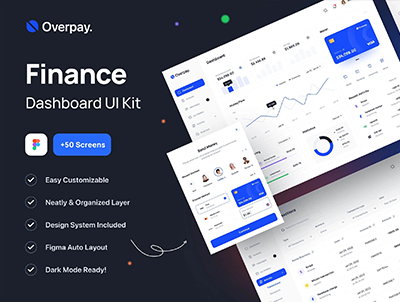 超额支付后台系统 – 财务仪表盘UI套件 – Overpay – Finance Dashboard UI Kit