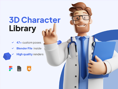 抗击疫情~白衣天使 大白守护者 3D角色医生 – 3D Character Doctor Installment