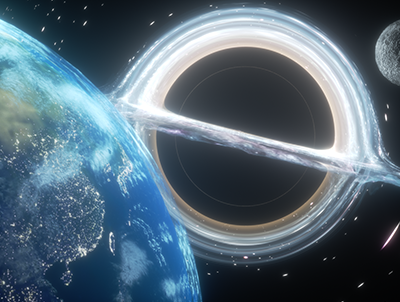 宇宙太空地球旁黑洞动画C4D工程源文件OC渲染