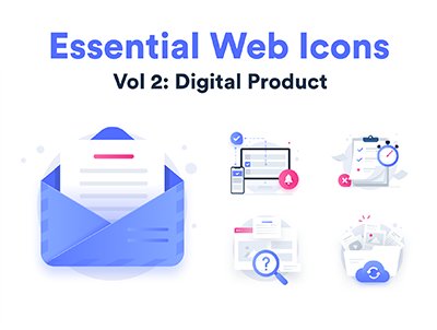 适用于App/后台的图标站位插画 – Essential Web Icons Volume 2