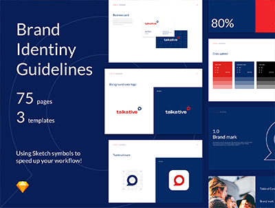 三套不同风格的Talkative品牌VIS设计指南 – Talkative Brand Book Style Guide