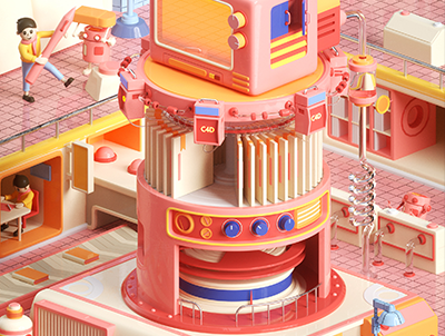 趣味C4D卡通电商风格活动场景 含OC材质贴图