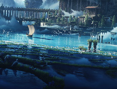 游戏3C质感的水上城市 震撼的Blender场景工程