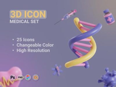 3D 医疗图标集(3D Medical Icons set)