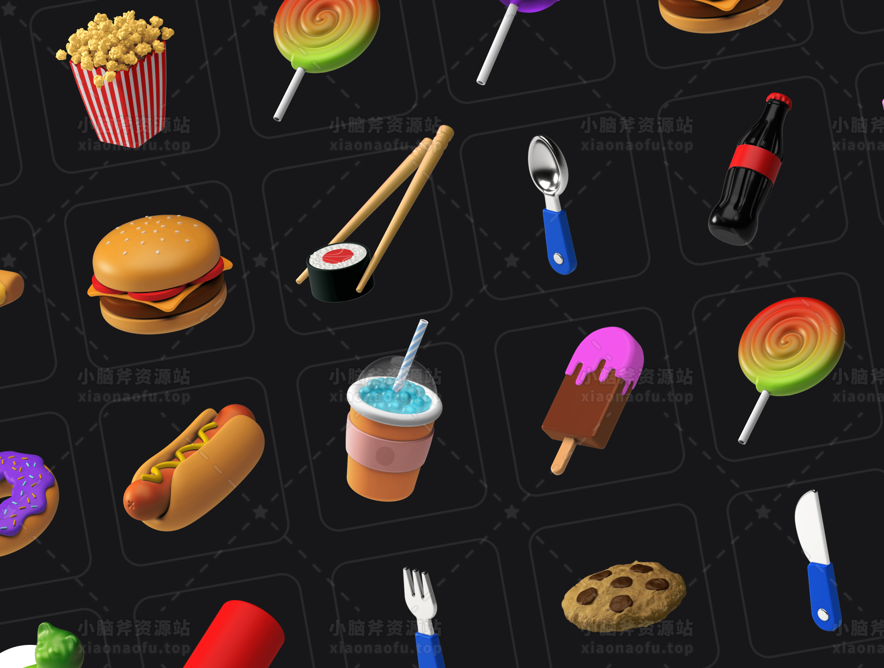 3D 图标包-食物(3D Icons Pack - Food)