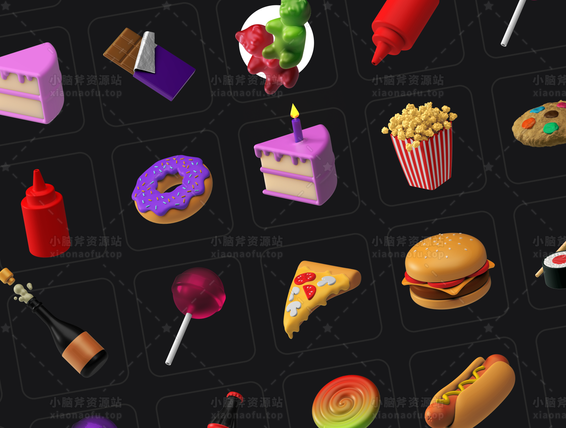 3D 图标包-食物(3D Icons Pack - Food)