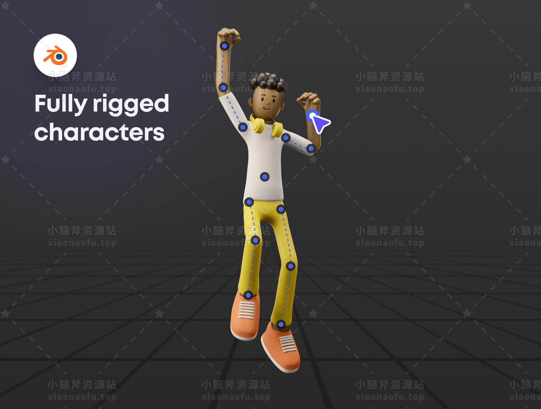 3D 字符包插图和 3D 元素对象(3D Character Pack Illustration & 3D Elements object)