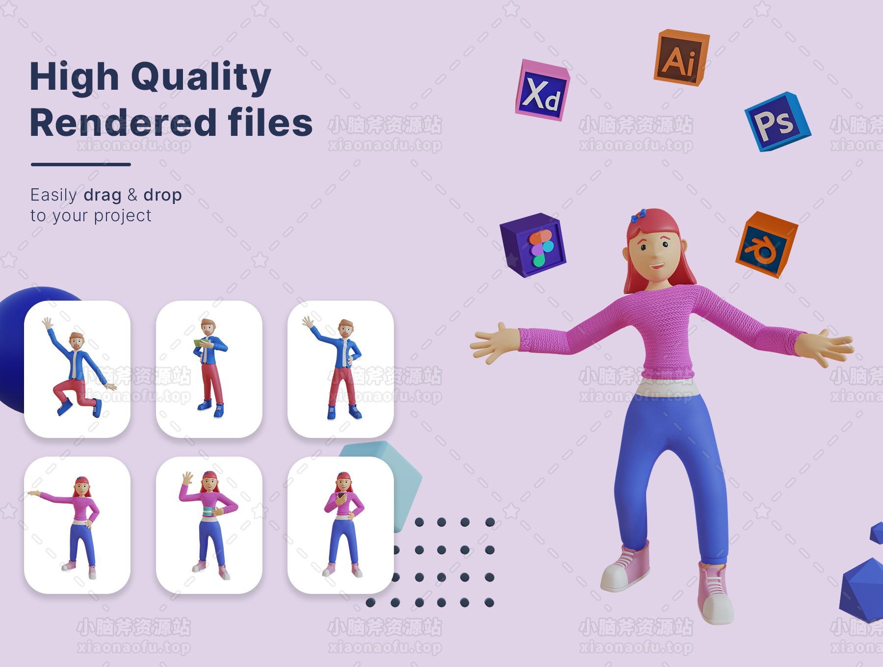 3D 插图角色包(3D Illustration Character Pack)