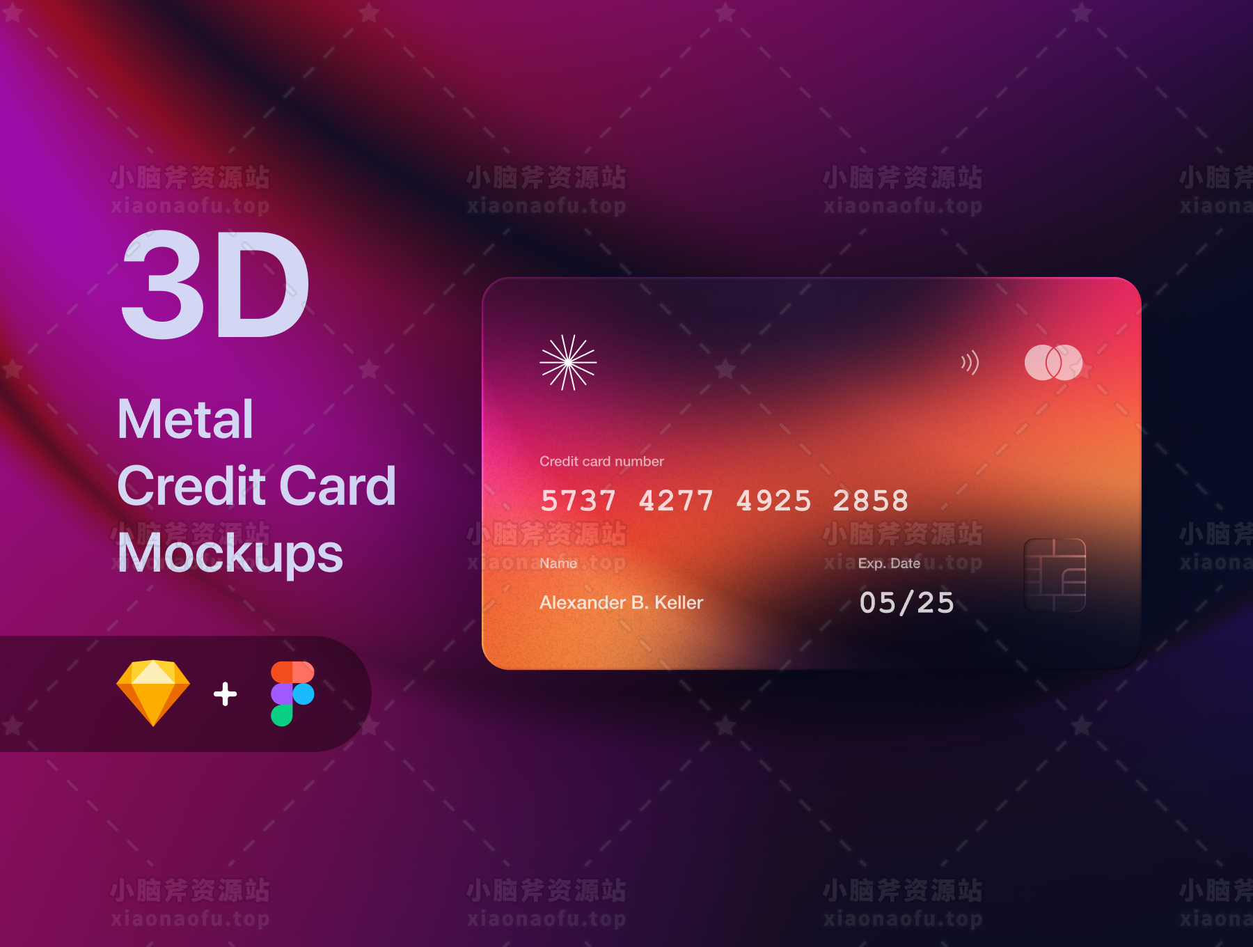 3D 金属信用卡模型 - 金融科技和 SaaS(3D Metal Credit Card Mockups - Fintech & SaaS)