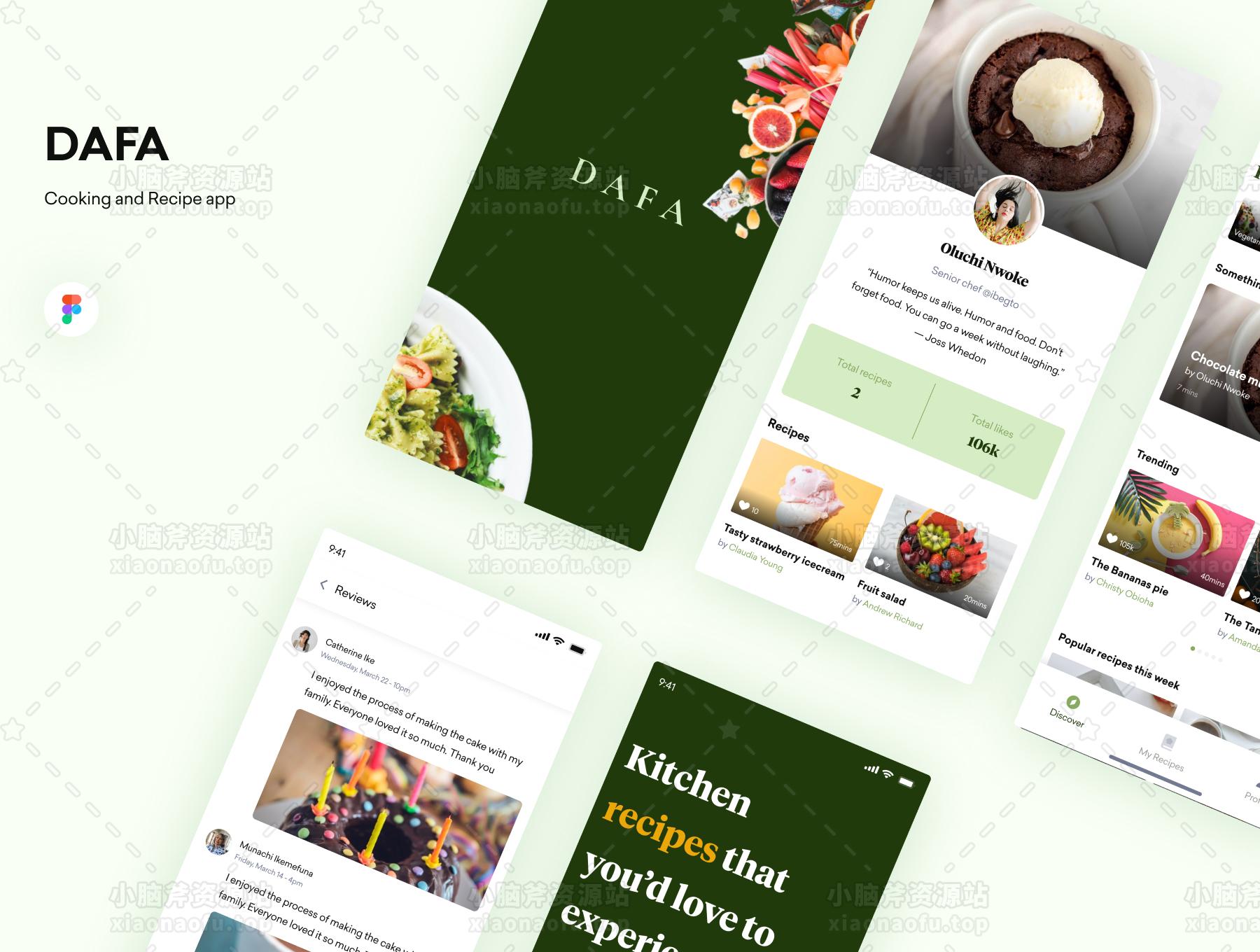 DAFA - 烹饪和食谱 UI 套件(DAFA - Cooking and recipe UI Kit)