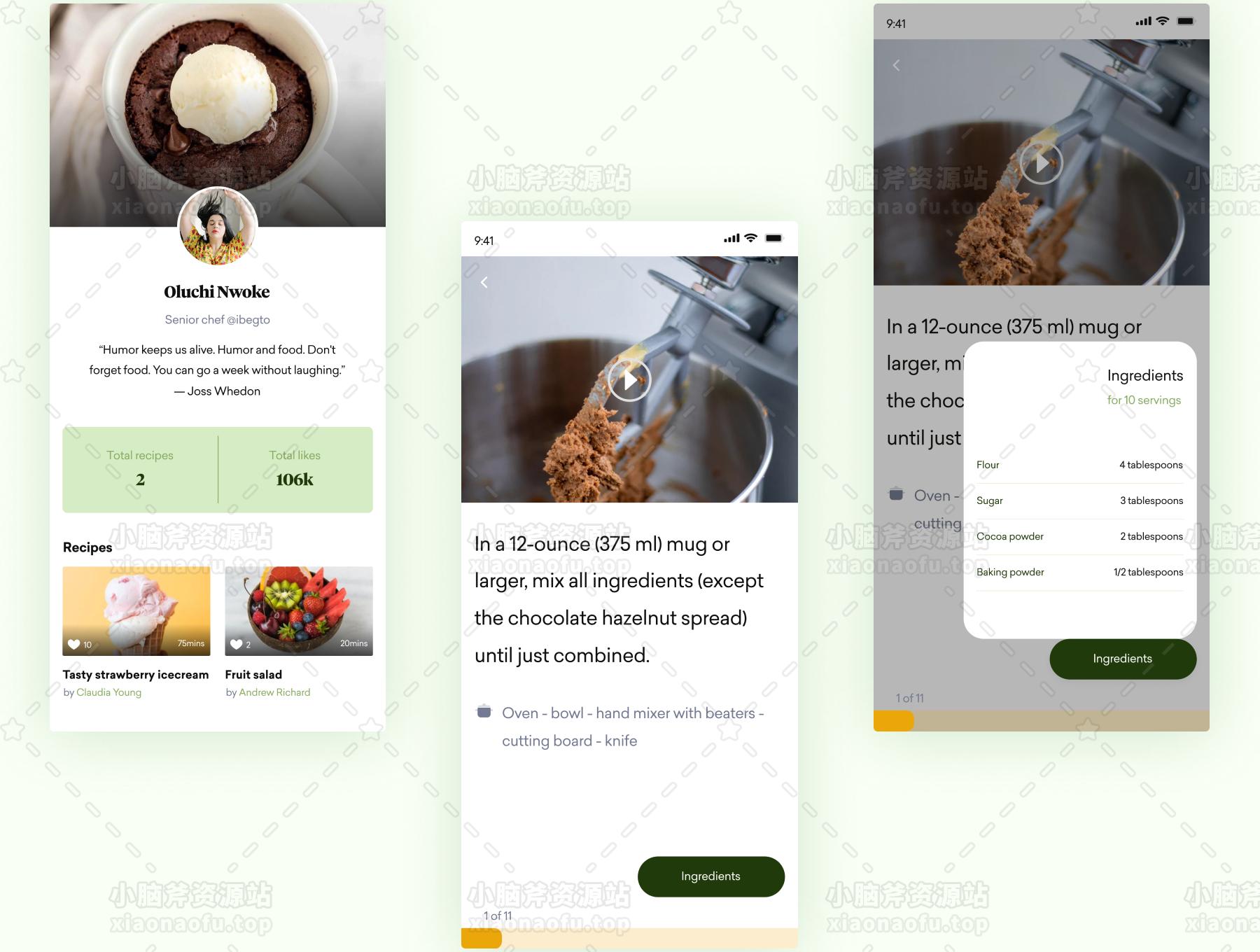 DAFA - 烹饪和食谱 UI 套件(DAFA - Cooking and recipe UI Kit)