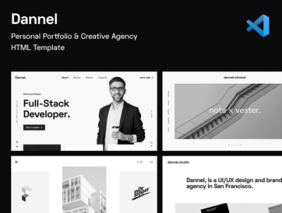 Dannel – 个人作品集和创意机构 HTML 模板(Dannel – Personal Portfolio & Creative Agency HTML Template)