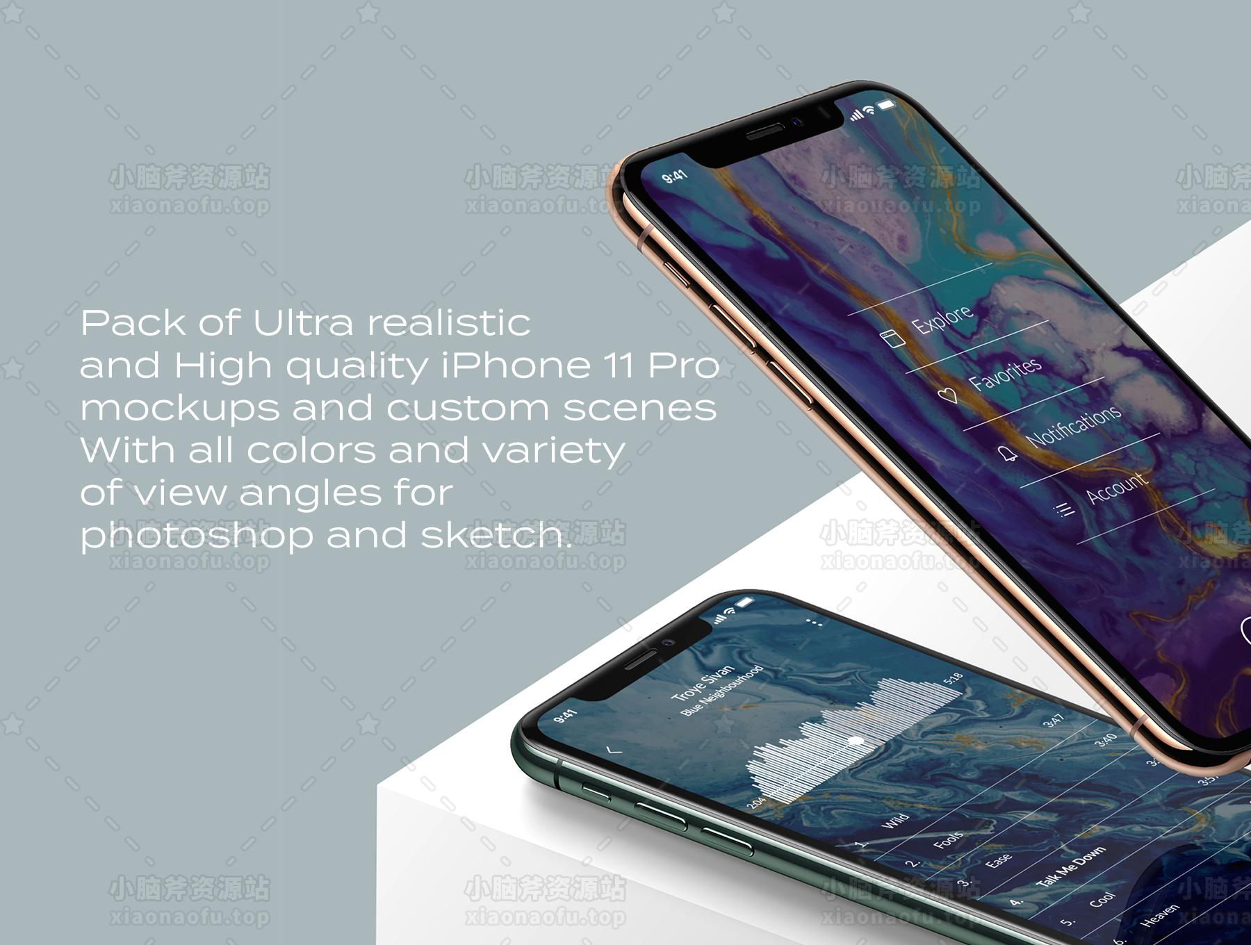 iPhone 11 pro 设备模型(iPhone 11 pro device mockups)