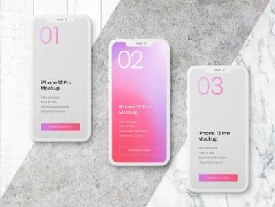 iPhone 12 Pro 样机套装(iPhone 12 Pro Clay Mockup Set)