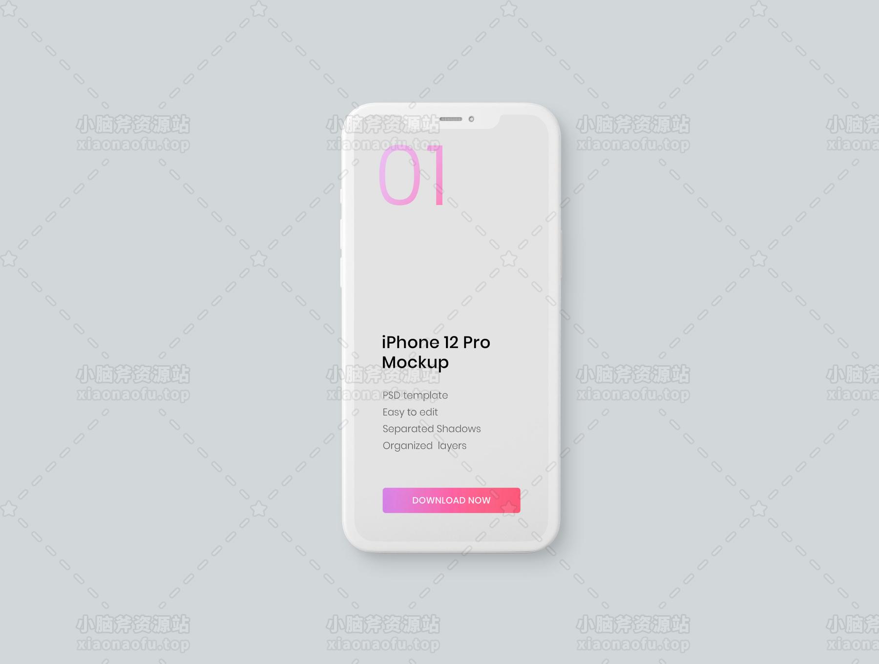 iPhone 12 Pro 粘土样机套装(iPhone 12 Pro Clay Mockup Set)