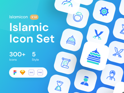 伊斯兰-伊斯兰图标集(Islamicon – Islamic Icon Set)