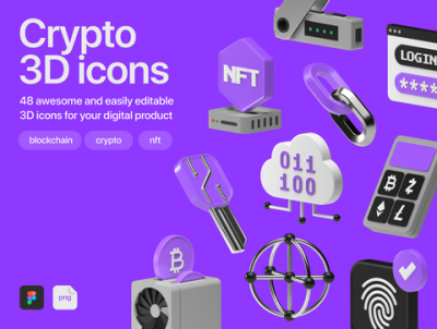 加密 3D 图标(Crypto 3D icons)