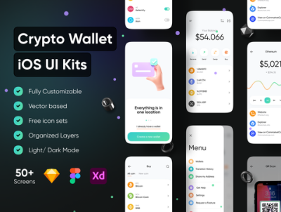 加密钱包 – IOS UI 套件(Crypto Wallet – IOS UI Kits)
