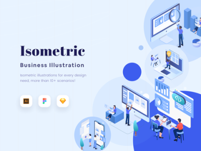 等距-商业插画(Isometric – Business Illustration)