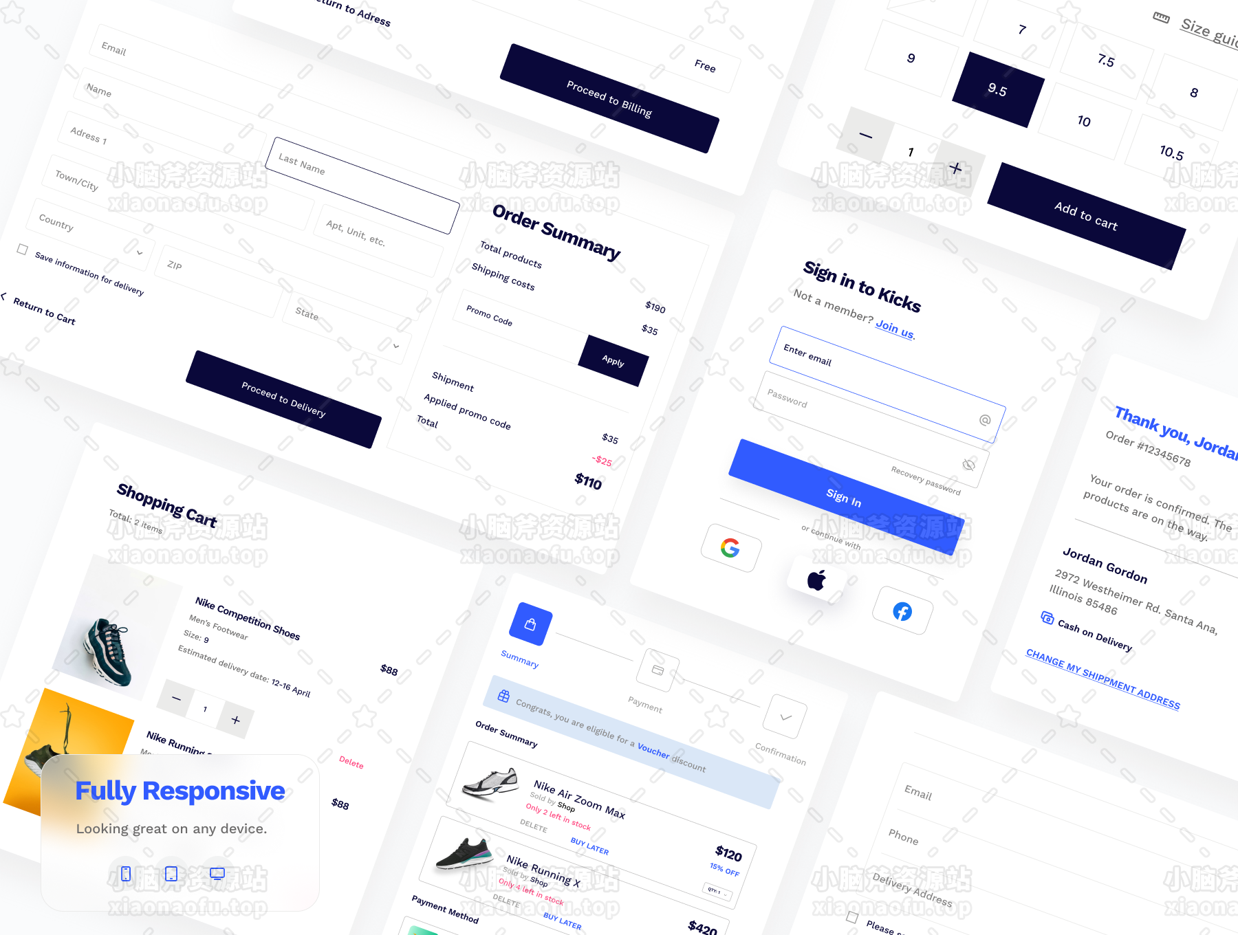 踢电子商务 UI 套件(Kicks E-Commerce UI Kit)