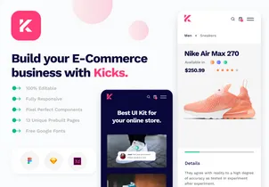 Kicks电子商务 UI 套件(Kicks E-Commerce UI Kit)