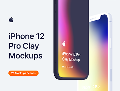 iPhone 12 Pro – 20 个模型场景(iPhone 12 Pro – 20 Clay Mockups Scenes)