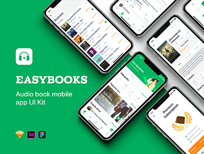 Easybooks – 有声读物 UI 套件(Easybooks – Audiobook UI Kit)